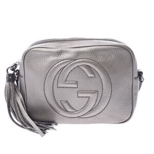Gucci Soho Disco Bag Silver Calfskin Shoulder